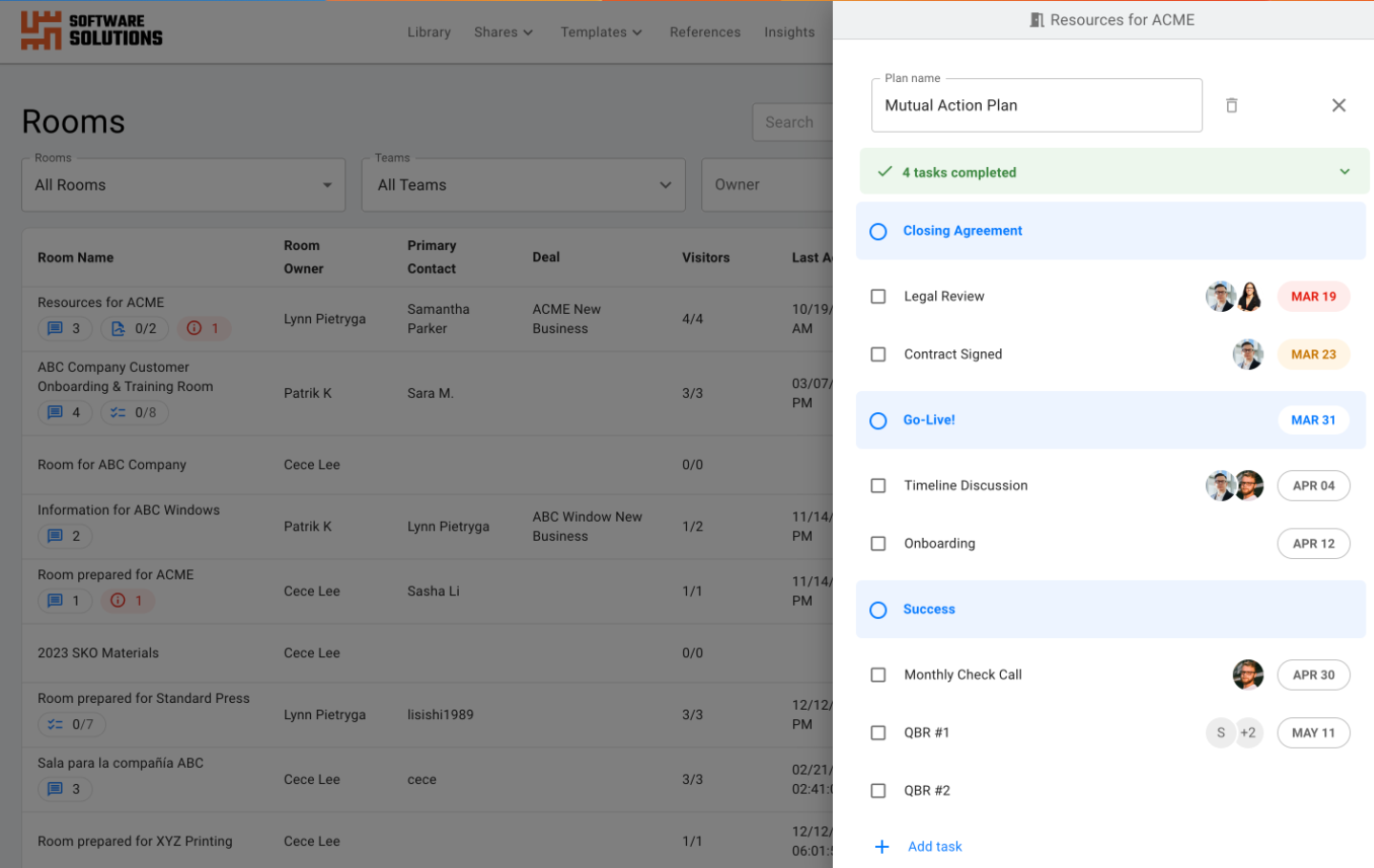 Screenshot of Enable Us Mutual Action Plan - notifications